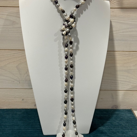 Vintage Freshwater Pearls Keshi Shaped Multi-color Necklace